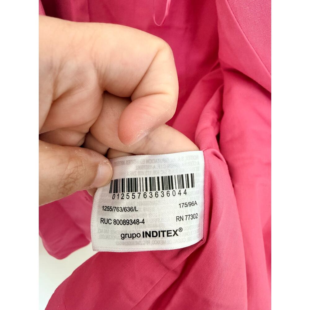Zara Magenta Pink Cropped Open Front Blazer Size Large - Picture 6 of 7